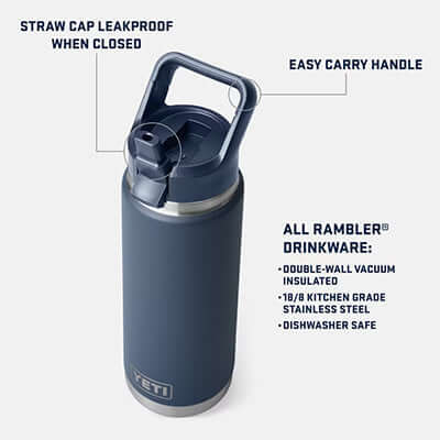 Yeti Rambler® 26 oz Water Bottle with Color-Matched Straw Cap by Corporate Gift Store Singapore