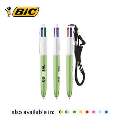 BIC 4 Colours Glacé Ballpen with Lanyard Corporate Gift Singapore