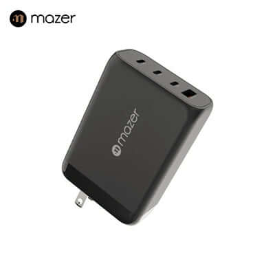 Mazer GaNPrestige 120W GaN Wall Charger with Travel Pins (4 Ports) by Corporate Gift Store Singapore