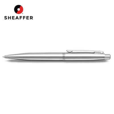 Sheaffer® Brushed Chrome Ballpoint Pen With Chrome Trim by Corporate Gift Store Singapore