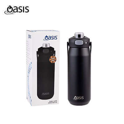Oasis Ceramic Stainless Steel Triple Wall Capri Quick Release Drink Bottle 750ML by Corporate Gift Store Singapore