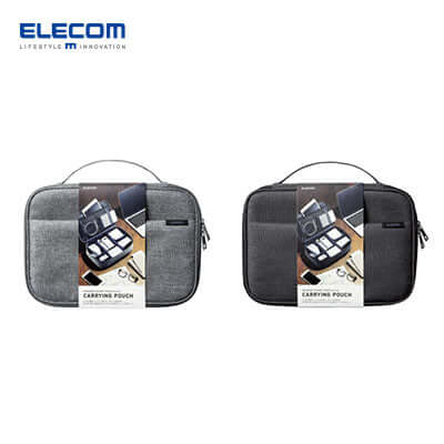 ELECOM BMA-GP15 Organizer Pouch with Handle Double Zipper Adjustable by Corporate Gift Store Singapore