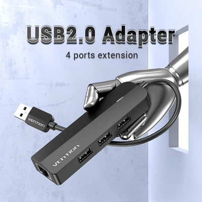 Vention 5-in-1 USB 2.0 Hub with 4 ports extension for convenient connectivity solutions.