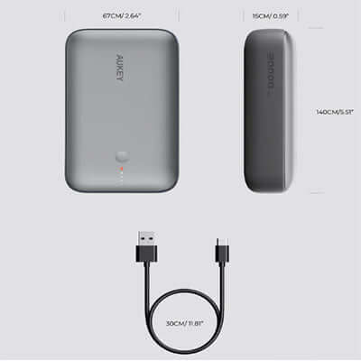 Aukey PB-Y57 Spark Mini 20000mAh Compact Fast Charging Power Bank with 20W PD