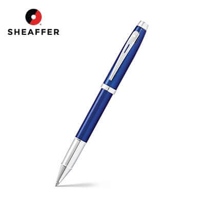 Sheaffer® 100 Glossy Blue with Chrome Trims Rollerball Pen by Corporate Gift Store Singapore