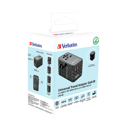 Verbatim 32121 GaN III 100W Universal Travel Adapter by Corporate Gift Store Singapore