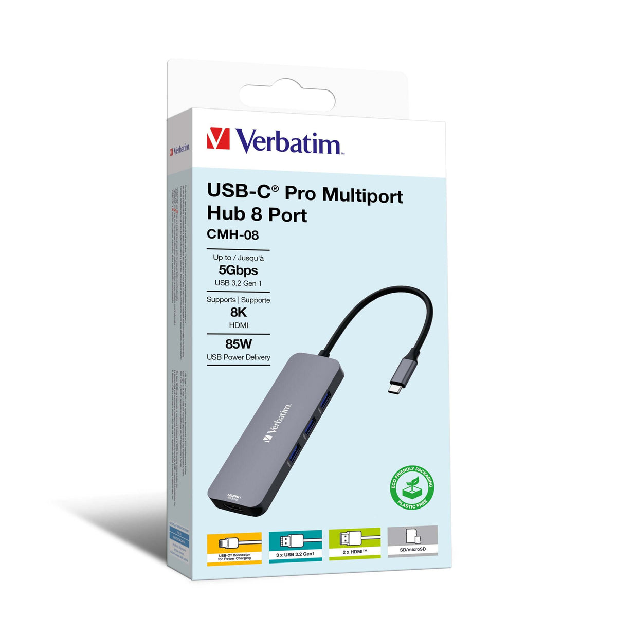 Verbatim USB-C Pro Multiport Hub 8 Port (CMH-08) by Corporate Gift Store Singapore
