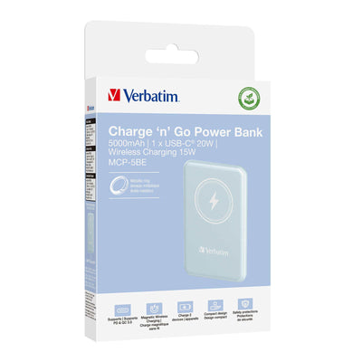 Verbatim 5000mAh Magnetic Wireless Power Bank (MCP-5)