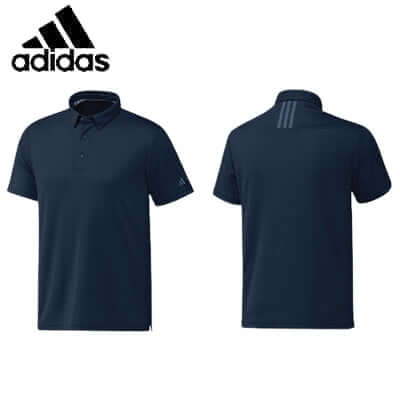 Adidas M SS Polo-T Shirt in navy blue, front and back view, featuring the Adidas logo, ideal for corporate gift Singapore.