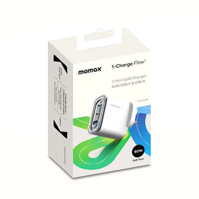 Momax 1-Charge Flow+ 3-Port GaN Charger 80W by Corporate Gift Store Singapore