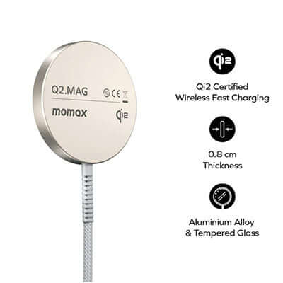 Momax Q2.Mag Portable Qi2 Magnetic Wireless Charger 15W by Corporate Gift Store Singapore