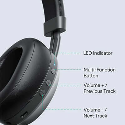 Aukey EP-B52 Wireless Over-Ear Headphones with Microphones by Corporate Gift Store Singapore