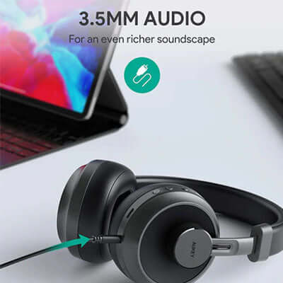 Aukey EP-B52 Wireless Over-Ear Headphones with Microphones by Corporate Gift Store Singapore