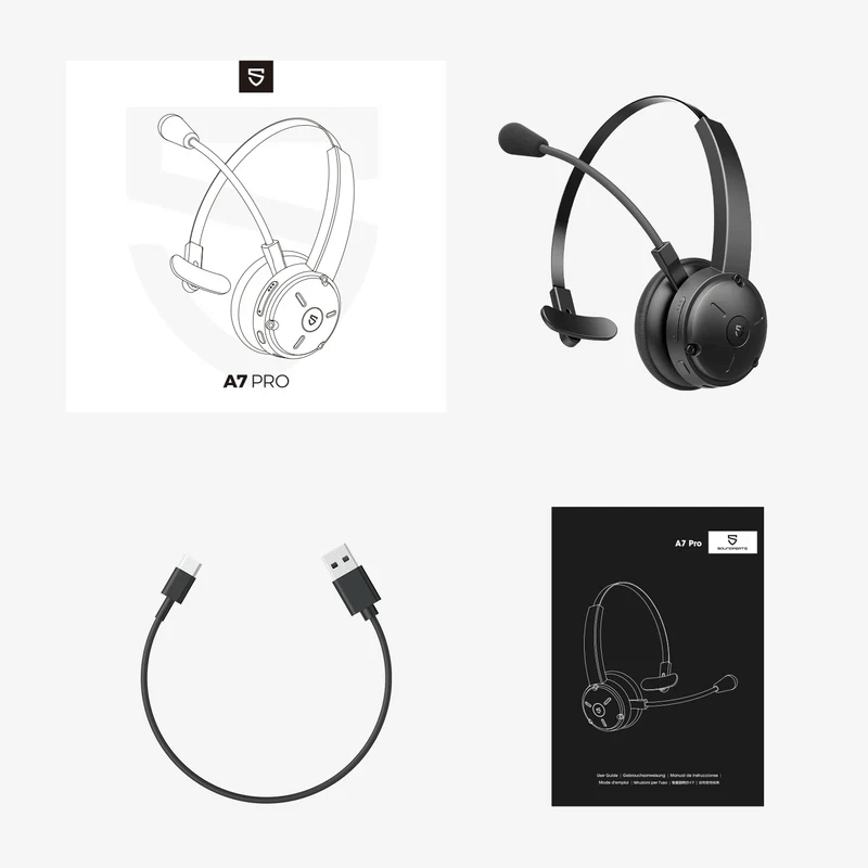 SOUNDPEATS A7 Pro AI Noise Cancellation Trucker Bluetooth Headset by Corporate Gift Store Singapore