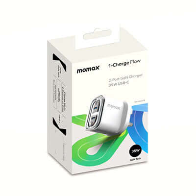 Momax 1-Charge Flow 2-Port GaN Charger 35W by Corporate Gift Store Singapore