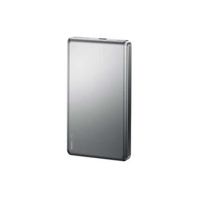 Remax CX08 Magnetic Wireless Charging Powerbank 5000mAh in sleek aluminium alloy design.