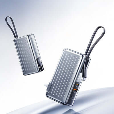 Remax CP-11 65W Fast Charging Powerbank with Type C Cable and Wall Plug displayed in a sleek design.