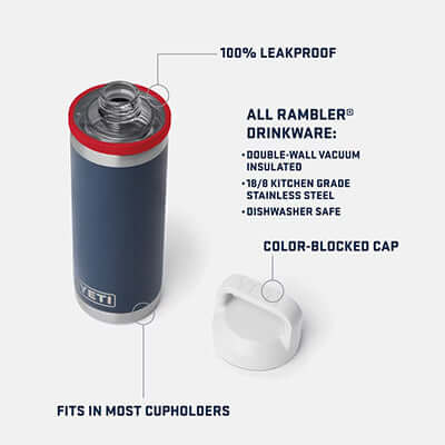 Yeti Rambler® 18 oz Water Bottle with Colour-Blocked Chug Cap by Corporate Gift Store Singapore