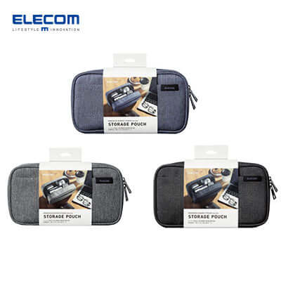 ELECOM BMA-GP14 Organizer Pouch Double Zipper Multi Compartments by Corporate Gift Store Singapore