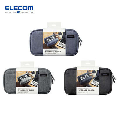 ELECOM BMA-GP14 Organizer Pouch Double Zipper Multi Compartments