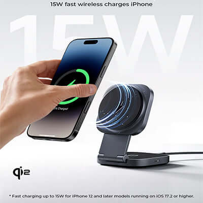 Aukey LC-MC211 MagFusion 2-in-1 Foldable Wireless Charging Station Corporate Gift Singapore
