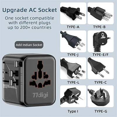 77digi 25W 2 Type-C + 1 USB Travel Adapter WWA25