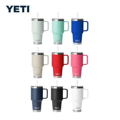 Yeti Rambler® 35 oz Straw Mug with Straw Lid in various colors, ideal for corporate gifts and on-the-go lifestyles.