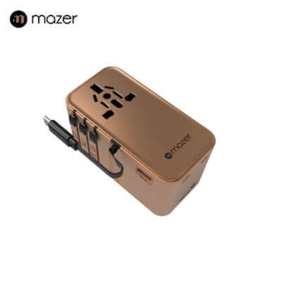 Mazer PD100W GaN Universal Travel Charger With Built-in USB C Cable by Corporate Gift Store Singapore