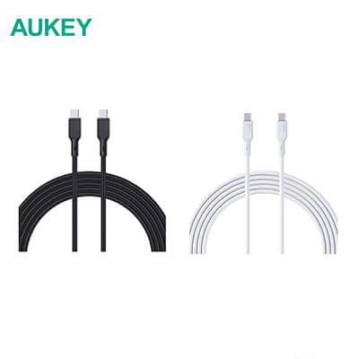 Aukey CB-KCC101/CB-KCC102 100W Braided USB C to C Cable with Kevlar Core by Corporate Gift Store Singapore