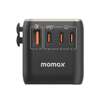 Momax 1-World Universal 4-Port Travel GaN Charger 120W + USB-C Cable by Corporate Gift Store Singapore