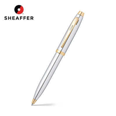 Sheaffer® 100 Chrome with Gold Trims Ballpoint Pen by Corporate Gift Store Singapore