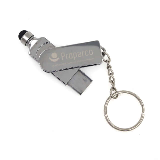 Metal USB Drive with Stylus and Keychain by Corporate Gift Store Singapore