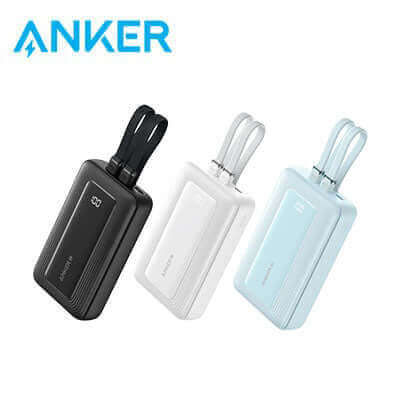 Anker Zolo Power Bank 10000mAh 30W with Built-in USB-C and Lightning Cables by Corporate Gift Store Singapore