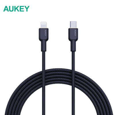 Aukey CB-KCL1/CB-KCL2 Circlet CL Nylon Braided USB-C to Lightning Cable by Corporate Gift Store Singapore