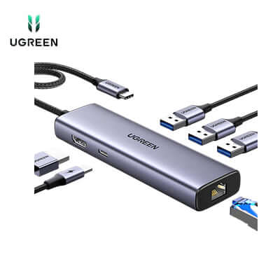 UGREEN Revodok 6 in 1 USB C Hub Gigabit Ethernet Adapter with 4K HDMI Corporate Gift Singapore