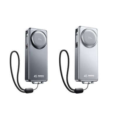 Remax FCP-10 Powerbank with Type-C Retractable Cable 10000mAh on display
