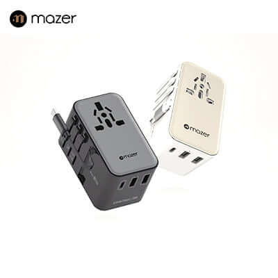 Mazer Infinite PD70W Gan Universal Travel Charger With Built-in USB C Cable by Corporate Gift Store Singapore