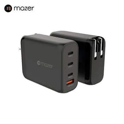 Mazer GaNPrestige 120W GaN Wall Charger with Travel Pins (4 Ports) by Corporate Gift Store Singapore