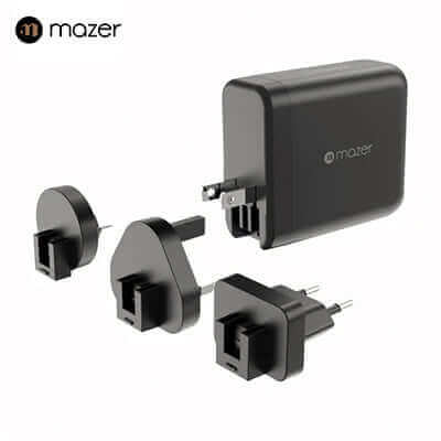 Mazer GaNPrestige 140W Gan Wall Charger With Travel Pins (4 Ports) by Corporate Gift Store Singapore
