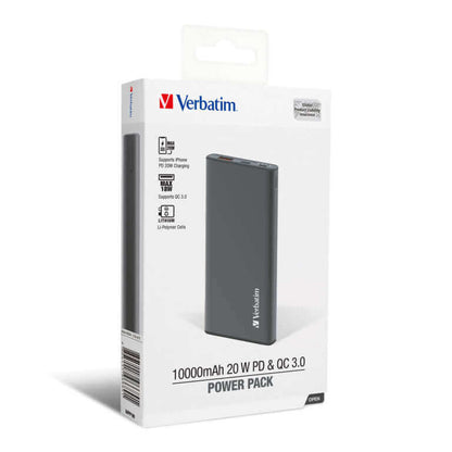 Verbatim 10000mAh 20W PD & QC 3.0 Power Pack by Corporate Gift Store Singapore