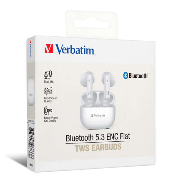 Verbatim Bluetooth 5.3 ENC Flat TWS Earbuds by Corporate Gift Store Singapore
