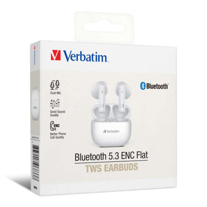 Verbatim Bluetooth 5.3 ENC Flat TWS Earbuds by Corporate Gift Store Singapore