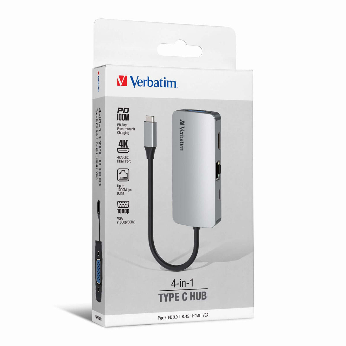 Verbatim 4-in-1 Type C Hub 66955 by Corporate Gift Store Singapore