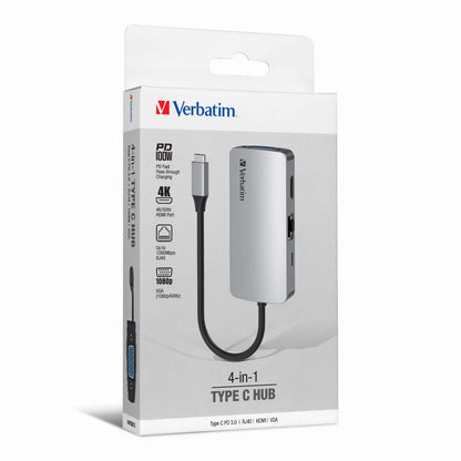 Verbatim 4-in-1 Type C Hub 66955 by Corporate Gift Store Singapore