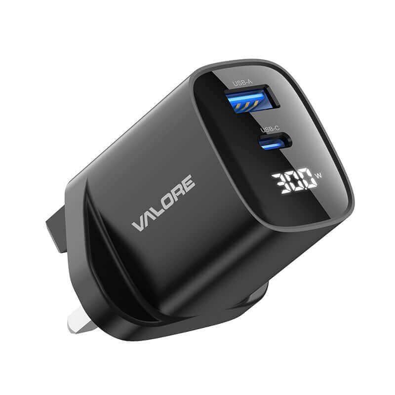 Valore PD30W GaN Wall Charger with Digital Display (PA-001) by Corporate Gift Store Singapore