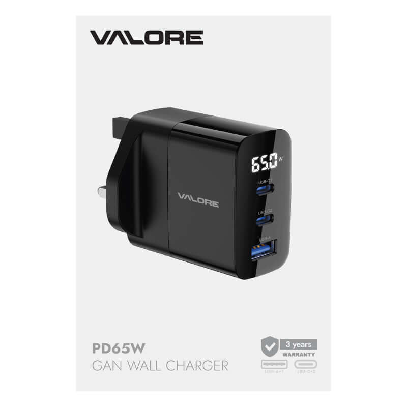 Valore PD65W GaN Wall Charger with Digital Display (PA-002) by Corporate Gift Store Singapore