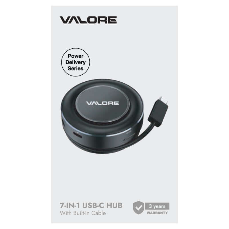 Valore 7-in-1 USB-C Hub with Built-in Cable (MH-005) by Corporate Gift Store Singapore