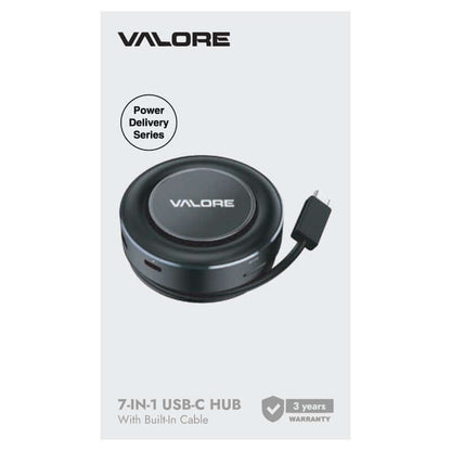 Valore 7-in-1 USB-C Hub with Built-in Cable (MH-005) by Corporate Gift Store Singapore