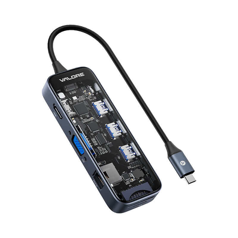 Valore 10-in-1 USB-C Transparent Hub (MH-007) by Corporate Gift Store Singapore