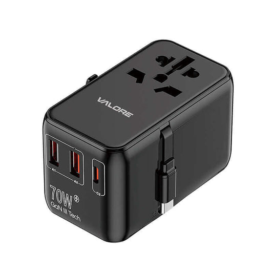 Valore PD70W Universal Travel Adaptor with Retractable Cable (UTA-002) by Corporate Gift Store Singapore